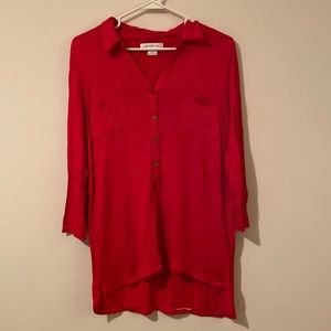 Liz Claiborne bright red shirt